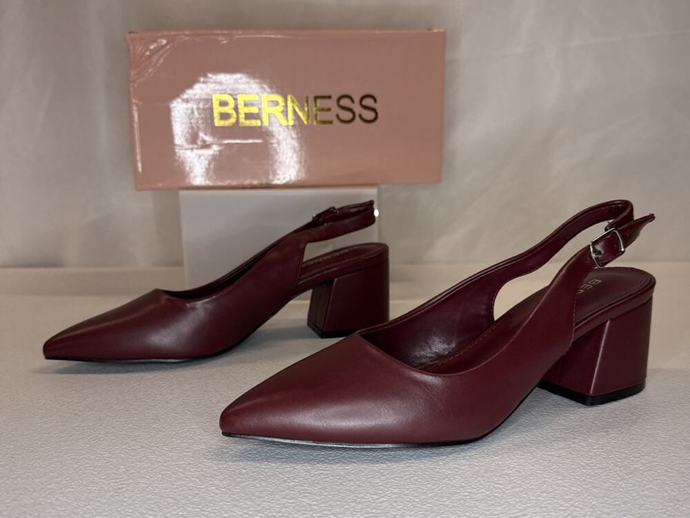 Berness Chloe Block Heel Wine Women’s Size 6